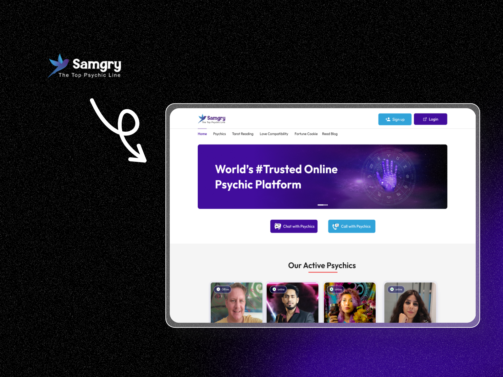 Samgry astrology consultancy platform project screenshot